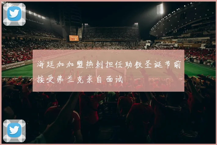海廷加加盟热刺担任助教圣诞节前接受弗兰克亲自面试